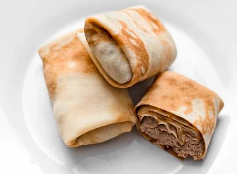 Pancakes with meat Stock Photos