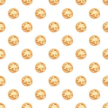 Pancakes pattern with butter and syrup drops Illustrazione stock