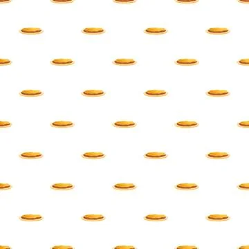 Pancakes pattern creating seamless breakfast food background texture Stock Illustration