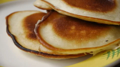 Pancakes On The Plate Stock Footage 66063830