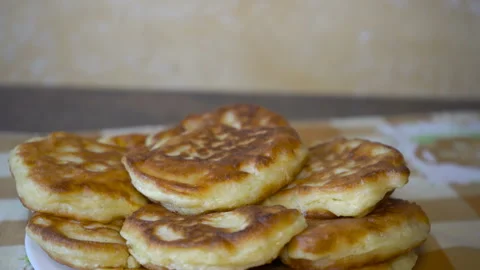 Pancakes on a plate Stock Footage 128177709