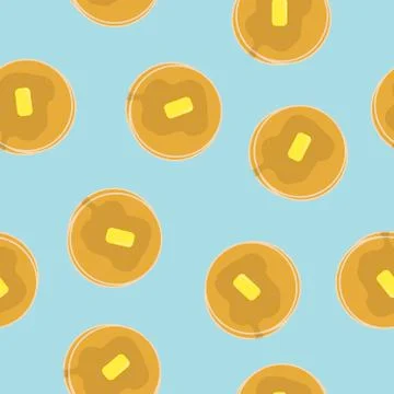 Pancakes Seamless Pattern Stock Illustration