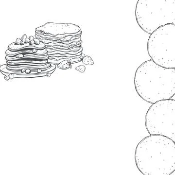 Pancakes set. Vector background. Stock Illustration