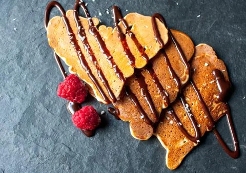 Pancakes in the shape of a heart Stock Photos