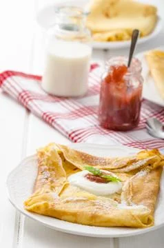 Pancakes small envelopes Stock Photos