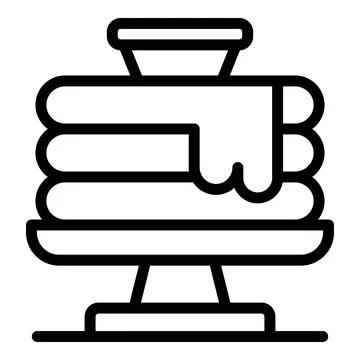 Pancakes stack icon, outline style Stock Illustration