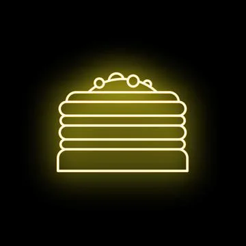 Pancakes stack neon glowing food icon design Stock Illustration
