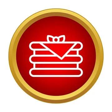 Pancakes stack with syrup and bow presenting breakfast food icon Stock Illustration