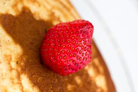 Pancakes with strawberry Stock Photos