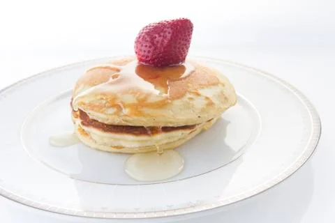 Pancakes with strawberry Stock Photos