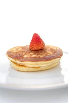 Pancakes with strawberry Stock Photos