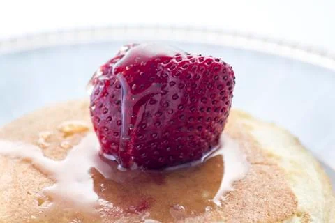 Pancakes with strawberry Stock Photos