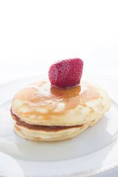 Pancakes with strawberry Stock Photos