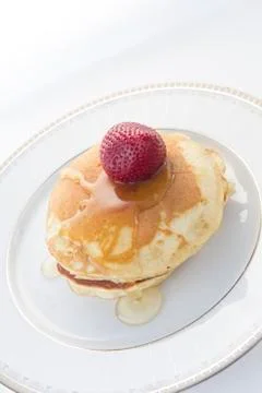 Pancakes with strawberry Stock Photos