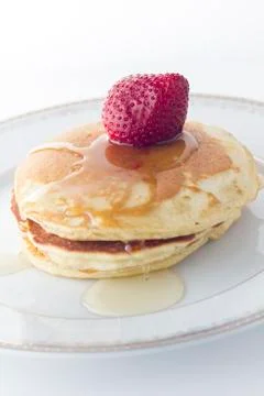 Pancakes with strawberry Stock Photos
