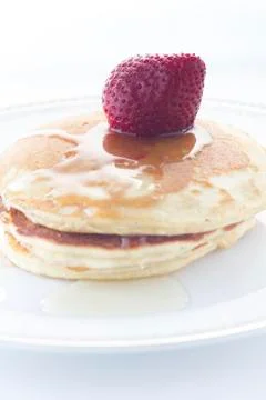 Pancakes with strawberry Stock Photos
