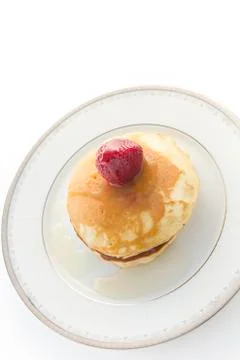 Pancakes with strawberry Stock Photos