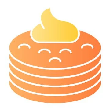 Pancakes with syrup flat icon. Pancakes with butter color icons in trendy flat Illustrazione stock