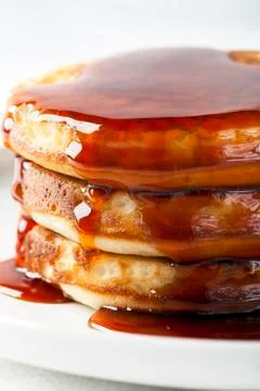 Pancakes with syrup Stock Photos