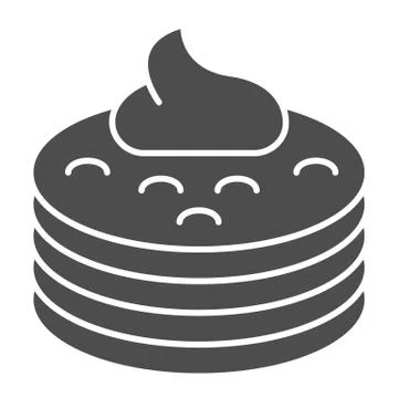 Pancakes with syrup solid icon. Pancakes with butter vector illustration Illustrazione stock