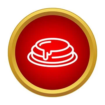 Pancakes with syrup web button icon design Stock Illustration