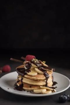 Pancakes. Vertical with copyspace Stock Photos