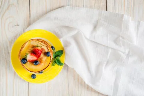 Pancakes on a white background Stock Photos
