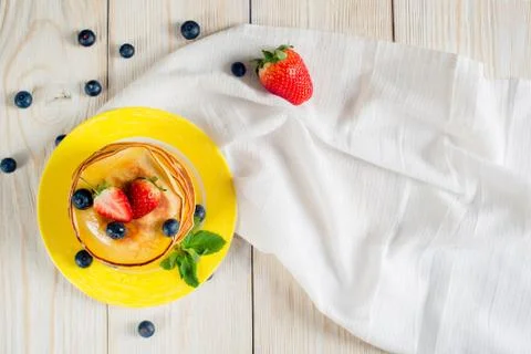 Pancakes on a white background Stock Photos