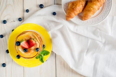 Pancakes on a white background Stock Photos