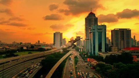 Pancoran Jakarta at dusk Stock Photos
