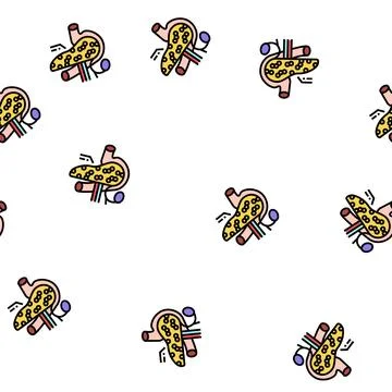 Pancreas endocrinology vector seamless pattern 库存插图