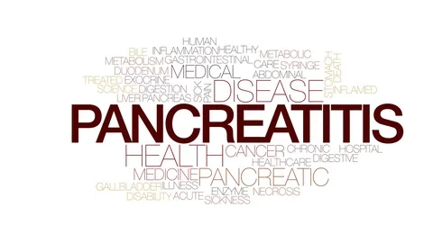 Pancreatitis animated word cloud, text design animation. Kinetic typography. Stock Footage 72768016