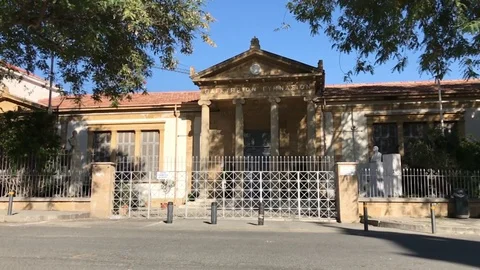 Pancyprian Gymnasium Front View Stock Footage 89942935