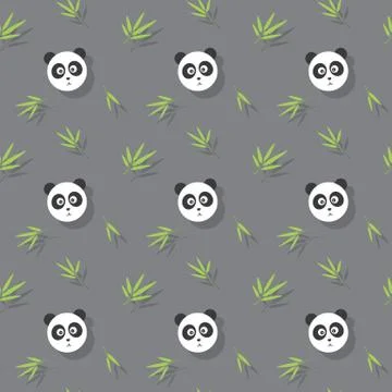 Panda And Bamboo Seamless Pattern Background Stock Illustration