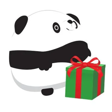Panda and gift Stock Illustration