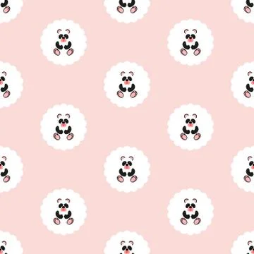 Panda baby. Pattern. Seamless vector illustration. Flat. Stock Illustration
