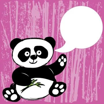 Panda with bamboo branch Stock Illustration
