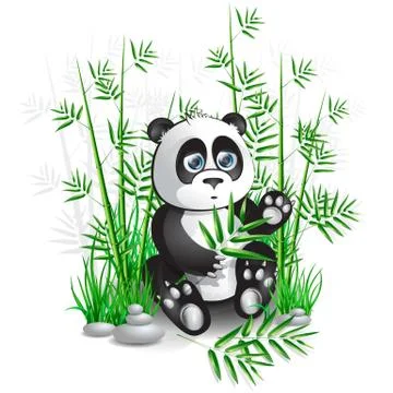 Panda bamboo Stock Illustration