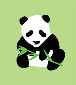 Panda With Bamboo Stock Illustration