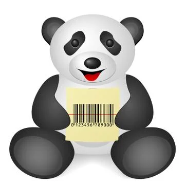 Panda bar code Stock-Illustration