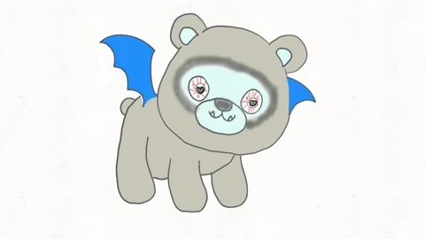 Panda Bat Hybrid Animation Stock Footage 331633884