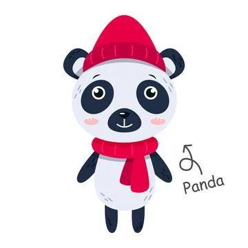 Panda bear cartoon characters with clothes . Vector . Stock Illustration