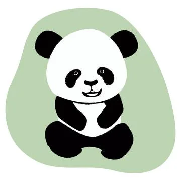 Panda bear cub isolated on white background. Clipart, design element. Stock-Illustration