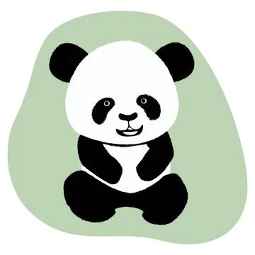Panda bear cub isolated on white background. Clipart, design element. Pand... Stock Photos