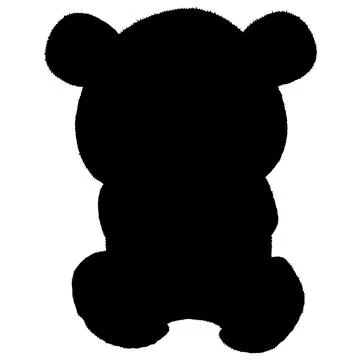 Panda bear cub silhouette isolated on white background. Clipart Stock Illustration