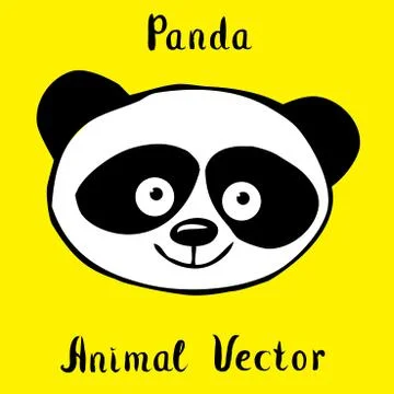 Panda bear hand drawn Stock Illustration