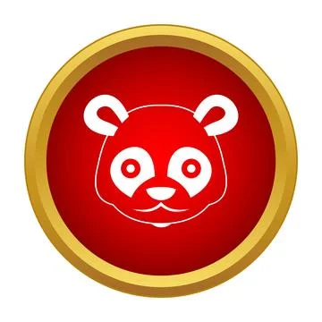 Panda bear head web icon button design Stock Illustration