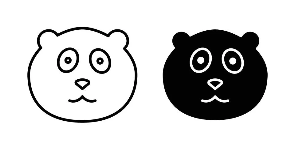 Panda bear icon design. Simple Vector illustrations.. Stock Illustration