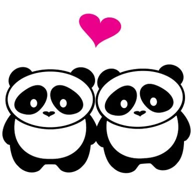 Panda Bear Love Stock Illustration