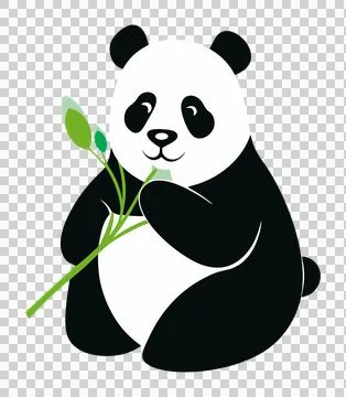 A panda bear munching Stock Illustration